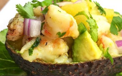 Pineapple-Shrimp Stuffed Avocados