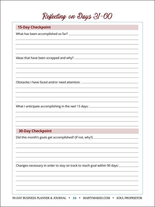 90-Day Business Goals Planner and Journal - Image 3