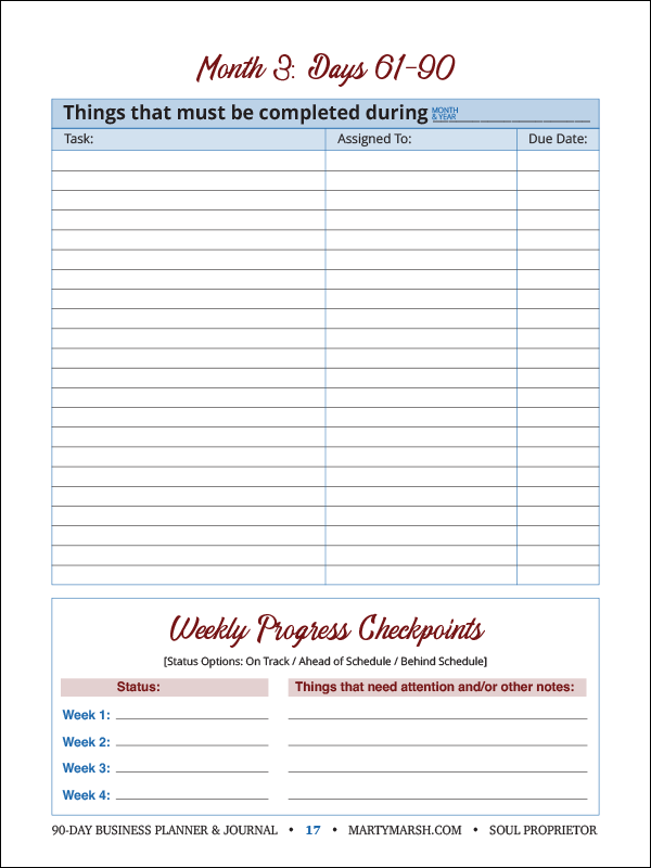 90-Day Business Goals Planner and Journal - Image 4